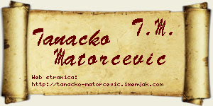 Tanacko Matorčević vizit kartica